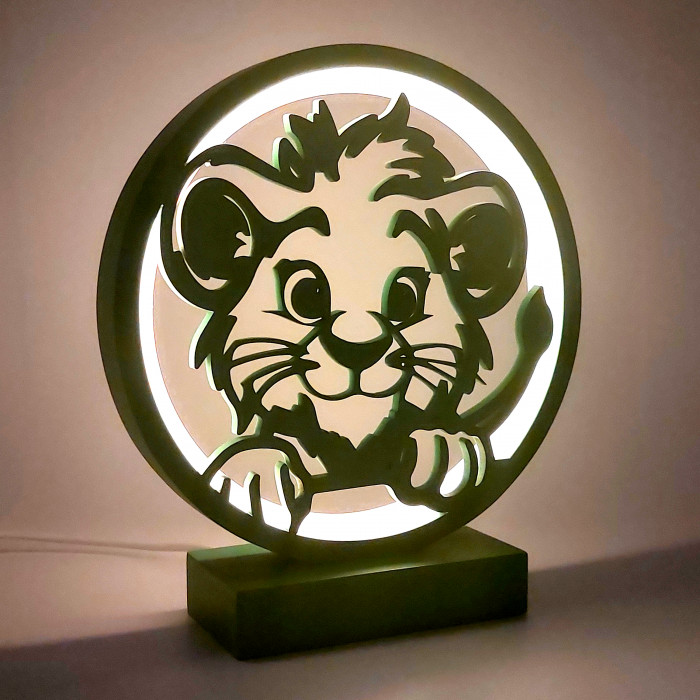 Night Light "Mischievous Lion Cub" – LED Lamp in the Shape of a Bear